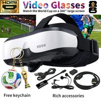 Video Glasses Private Head Mounted Display HDMI 720P Video Glasses 300 Inch Private Cinema Dual LCD for FPV Gaming Movies