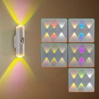 Intelligentes RGB-Nachtlicht mit Farbverlauf, magnetischer Bewegungsmelder, wiederaufladbare Wandleuchte für Schlafzimmer, Badezimmer, Schrank, Garten