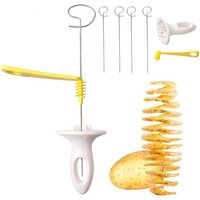 Spiral Potato Cutter with 4 Stainless Steel Sticks Tornado Potato Slicer Reusable Potato Twister Kitchen Gadgets