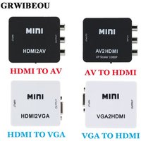 HDMI-compatible TO AV Converter AV/CVSB L/R Video Box HD 1080P AV2HD Support NTSC PAL Output HDMI-compatible To VGA Converter