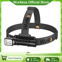 Wurkkos HD15 Headlamp 18650 Rechargeable Headlight 2000lm Dual LED TN-3535+SST20 USB Reverse Charge Magnetic Tail Hiking