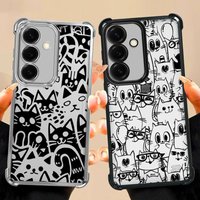 Case for Samsung Galaxy A35 A36 A52 A17 A21s A25 A13 A15 A33 A16 A24 A26 Phone Cover Cartoon Cat