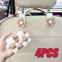 4PCS Creative Car Hooks Temperament Flower Seat Back Storage Car Seat Hooks Seat Back Accessory Hooks Bags Clothes Hooks Clips
