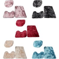 3x ensemble de tapis de bain pour salle de bain avec couvercle de toilette, combinaison absorbante, ensemble de toilette trois pièces pour douche, sols de salle de bain