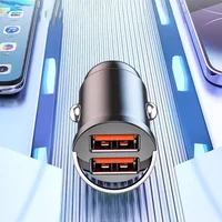 Mini Car Charger PD QC3.0 USB Type-C Fast Charging Dual Car Charger For Universal for Multiple Vehicle Models with IPhone