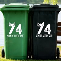 3Pcs Cute Cat Number Wheelie Bin Stickers Customized House Number Address Vinyl Stickers Rubbish Trash Bin Decal Waterproof
