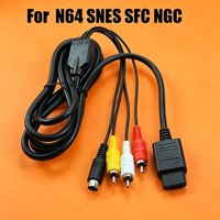 For Nintendo 64 N64 SNES SFC NGC Black AV Composite S-Video RCA Video HD TV Cable 1.8m