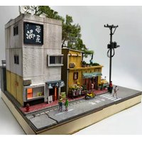 Diorama 1/64 Japanese City Street Simulation Model Handmade DIY Parking Lot Scene Display Model Unpainted Material Package
