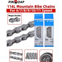 AliExpress pinmoap PINMOAP 1PC 6/7/8/9/10/11 Speed Bike Chain Anti Rust Bicycle Chain Fit Mountain Road Bike Repair Kit Smooth Shift Easy Install