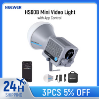 NEEWER HS60B Mini Video Light with App Control, 60W Handheld Portable Bi Color COB LED Continuous Output Lighting