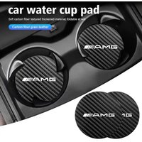 2Pcs Car Water Coaster Anti-slip Pads For Mercedes-Benz AMG CLA CES CLS GLK CLK SLS CLG GLE GLC W222 Auto Interior Accessories