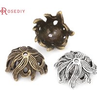 20PCS 15MM Height 10MM Antique Silver Zinc Alloy Bead Caps Tassel Caps Diy Jewelry Making Earrings Accessories for Women