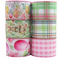 Easter Ribbons Easter Egg Bunny Element Iron Wire Edge Woven Tape Sewing Crafts Wreath Bow Ribbon