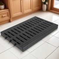 Plastic Drain Grate Outdoor Drain Cover Hollow Design Rectangular Gutter Drainage Grate Kitchen Garage Yard Basement