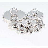 Aimant de pêche en néodyme Super fort, crochet N52, aimant de terres rares robuste avec boulon à œil à trou fraisé, aimant de récupération 16-90mm