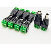 5pairs DC 12V 5.5 x 2.1mm Female Male DC Power Plug Adapter Jacks Sockets For Signal Color LED Strip Light CCTV Camera