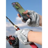 AliExpress NONE Fishing bicycle gloves men's summer three finger cut fishing sun protection gloves men's anti slip drive breathable thin gloves