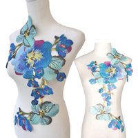 Retro Embroidery Rose Flower Applique Fabric Sewing DIY Women's Clothing Cheongsam Corsage Decoration DIY Craft Supplies 1 Piece