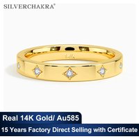 14K Yellow Gold Couple Rings Full Circle Moissanite Diamond Luxury Wedding Band Unisex Ring for Both Men and Women Wedding Bands