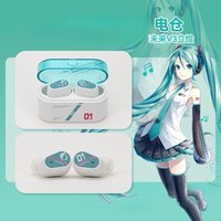 Anime Cute Music Player Headset Hatsunes Miku Wireless Earbuds Active Noise Cancellation Halloween Gifts