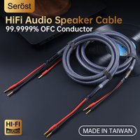 Serost HiFi 99.9999% OFC oxygen-free copper Speaker Cable With Banana Plug For HiFi System Amplifier Speaker Cable One Pair
