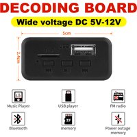 12V Wireless Bluetooth 5.0 DIY MP3 WMA WAV Decoder Board Car Audio USB TF FM Radio Handsfree Module MP3 Player For Speaker 12V W
