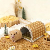 cooling Hamster Bed Breathable Wear Resistant Pet Cave Nest Weave Cooling Mat Hiding House Cage Hamster Habitat House Bed