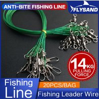 FLYSAND Fishing Wire Leaders Stainless Steel Nylon-Coated Fishing Line Wire Leaders Anti-Bite Fishing Line 20Pcs/Bag