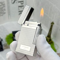 High-end Lighters Metal Butane Gas Inflatable Cling Sound Soft Flame Cigarette Accessories Pure Brass Cigar Gadgets Collection