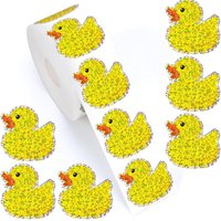 500Pcs 1.2in Cartoon Yellow Cute Duck Decorative Reward Label Stickers Student Desk Notebook Classroom Decoration Stickers Suitable for Teacher Reward Supplies Stickers Gift Decoration Packaging