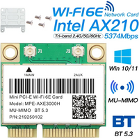 Tri Band 5374Mbps WiFi 6E AX210 Mpe-AXE3000H/ AC7265 Drahtlose Karte BT 5,3 Für Mini PCIE Wi-Fi Adapter Win10 für Desktop/Laptop