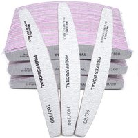 80/100/180 femmes ongles bricolage épaississement professionnel outils 50 Pcs/Lot gris blanc demi-lune