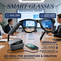 AI Real Time Translation Smart Glasses 1080P Camera Video Recorder Dual Mic Noise Canceling Bluetooth 5.3 Audio Sunglasses 32G