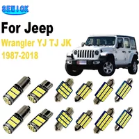 SEWICK Car Bulbs For Jeep Wrangler YJ TJ JK 1987-2018 Canbus LED Interior Light License Plate Lamp Kit Auto Lighting Accessories