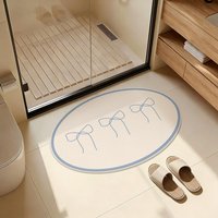 Bathroom Mat Bow Carpet Faux Cashmere Bedroom Bedside Bathroom Mat Moisture-Absorbing Floor Mat Door Floor Mat Round Carpet