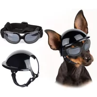 ATUBAN Dog Helmet Sunglasses for Small Dogs,UV Protection Dog Glasses Sport Hat for Medium Dogs,for Dog Outdoor Driving Walking