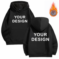 Autumn and winter thick customization of your brand logo embroidered print men's and women's casual hoodie solid color pullover