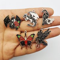 10pcs Dragon Butterfly Bird Charm for Jewelry Accessories Diy Making Earring Bracelet Keychain Pendant White Plated