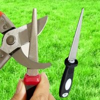 Double-sided Flat/Curved Knife Sharpener Easy-Grip Handle, Outdoor Whetstone Home Machine Kitchen Tool