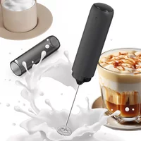 Rechargeable Milk Frother, Type-C Port, Matte Finish Body, 304 Stainless Steel Whisk, Low Noise with Storage Sleeve