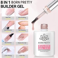BORN PRETTY 15ml 8 in 1 Building Nail Gel Extension Base Gel Nail Shaping Watercolor Mixing Slip Solution Multi-functional Gel