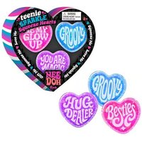 NeeDoh Teenie Sparkle Hearts 3 Peças Squishy Coração Anti-Estresse, Mini Brinquedo de Apertar para Presente