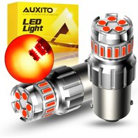 AUXITO 2pcs 1156 BA15S P21W Red LED Bulbs 1157 BAY15D P21/5W 7507 2057 Brake Lights Car Reverse Lamp Stop Tail Lights 1200LM 12V