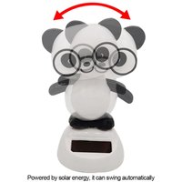 Plastic Solar Power Panda Ornament Car Accessories Gift Car Pendant Automatic Head Swinging Doll Car Dashboard Ornament Car