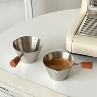 Coffee Measuring Cup Stainless Steel Coffee Extract Cup Espresso Cup Italian Liquid Cup Coffee-Ounce Cup Milk-Jar Milk Cup 100m