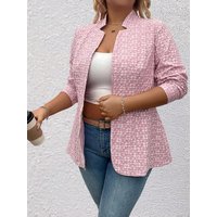 Plus Size Women's Casual Loose-Fitting Coat for Fall & Winter, Comfortable Moderate Thickness Outerwear for Everyday Style