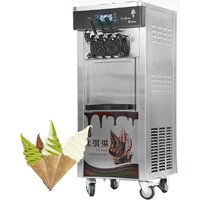 Soft Ice Cream Machine Commercial Fully Automatic Stainless Steel 220V/110V Vertical Sundae Refrigeration Equipments Cone Maker