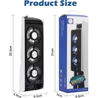 Upgraded For PS5 Cooling Fan Quiet Cooler Fan LED Light USB3.0 Hubs for PS5 Disc & Digital Edition Gaming Console Accessor