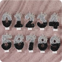 New 0-9 Number Birthday Candles original Black Silver Crown birthday cake digital party candle decoration