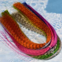 MNFT 1Pack 12Colors Zebra Grizzly Fly Tying Minnow Fibers Black Barred Synthetic Hair Fibers Pike Streamers Fly Tying Materials